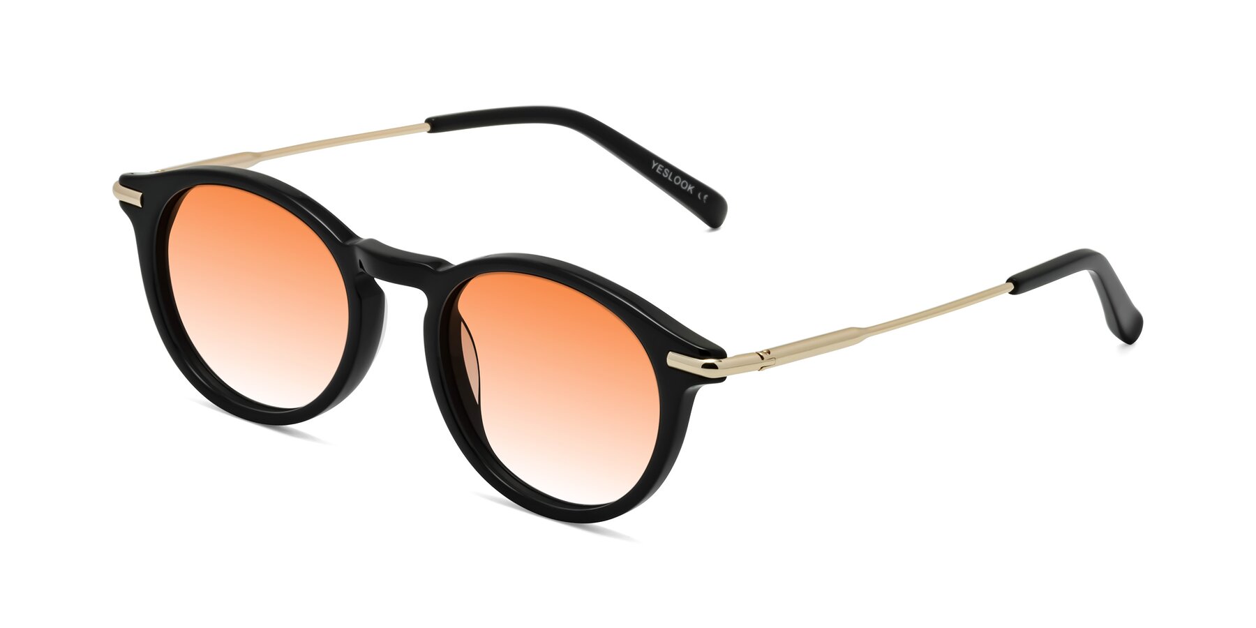 Angle of Gupta in Black with Orange Gradient Lenses