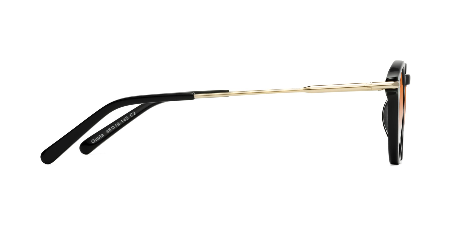 Side of Gupta in Black with Orange Gradient Lenses