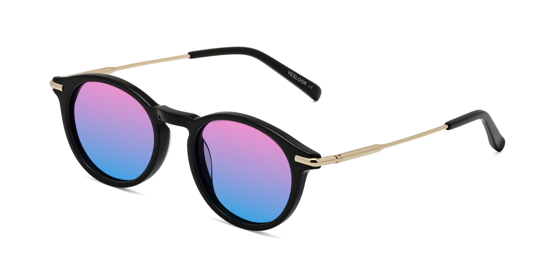 Angle of Gupta in Black with Pink / Blue Gradient Lenses