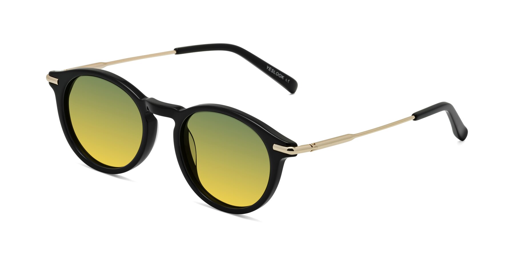 Angle of Gupta in Black with Green / Yellow Gradient Lenses
