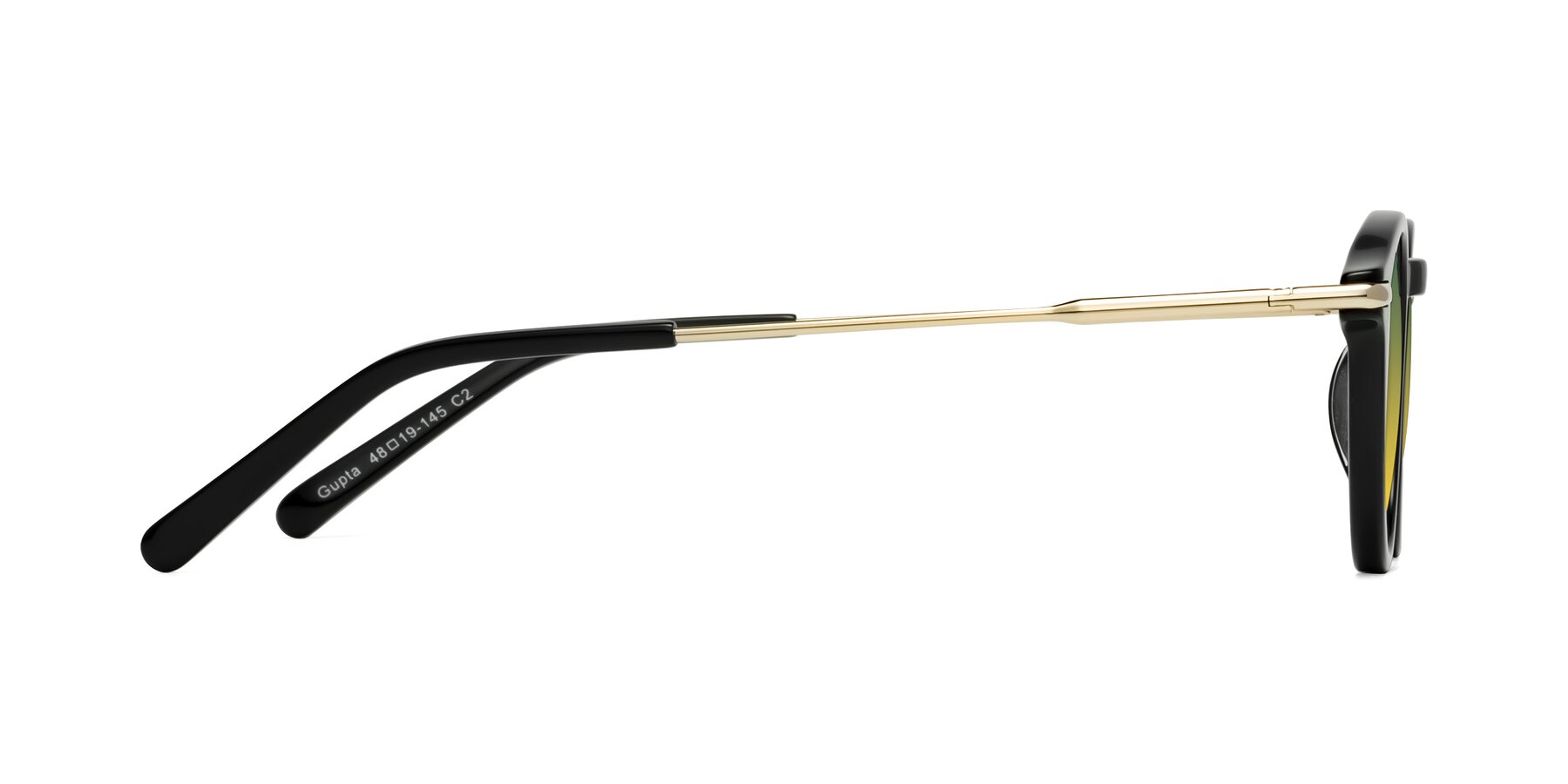 Side of Gupta in Black with Green / Yellow Gradient Lenses
