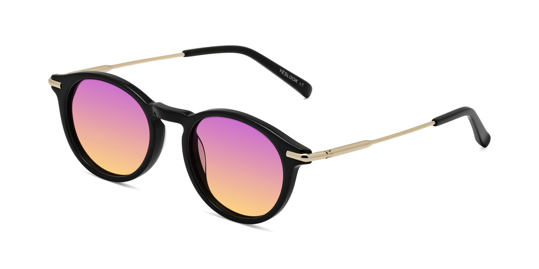 Angle of Gupta in Black with Purple / Yellow Gradient Lenses
