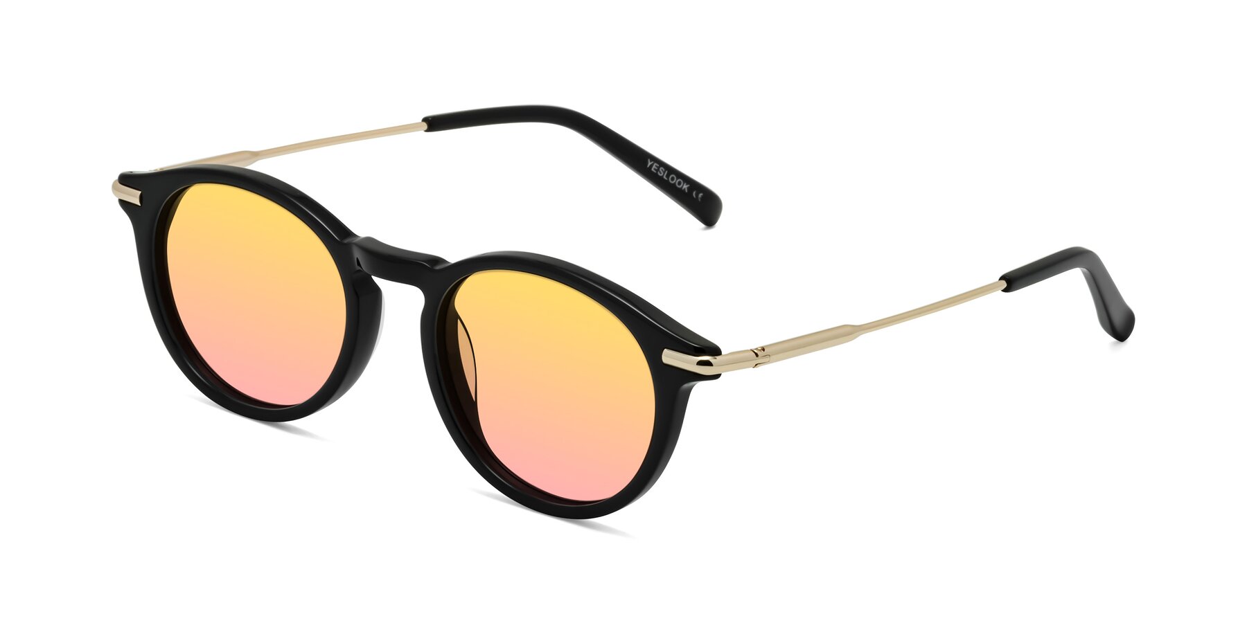 Angle of Gupta in Black with Yellow / Pink Gradient Lenses