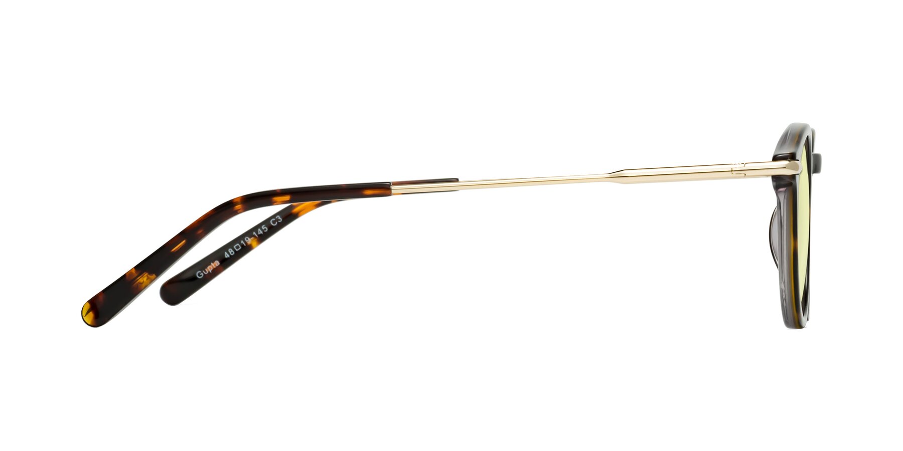 Side of Gupta in Tortoise with Light Yellow Tinted Lenses