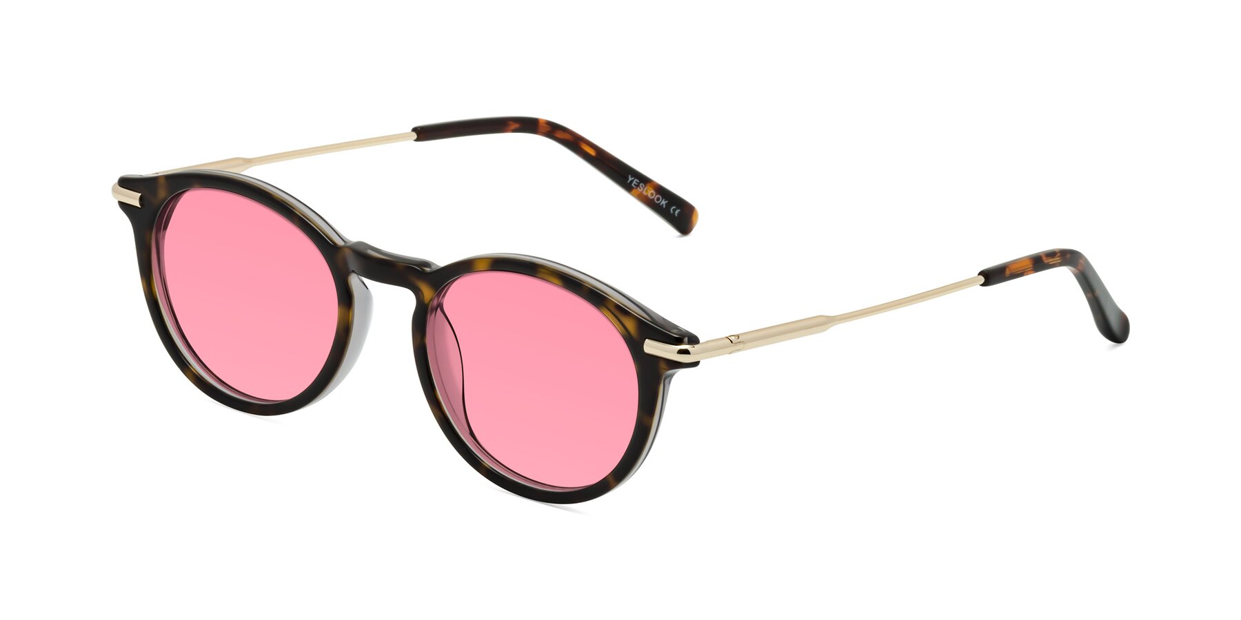 Angle of Gupta in Tortoise with Pink Tinted Lenses