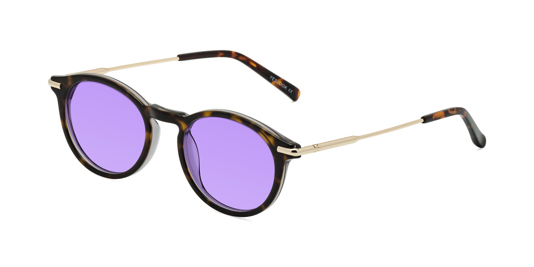 Angle of Gupta in Tortoise with Medium Purple Tinted Lenses