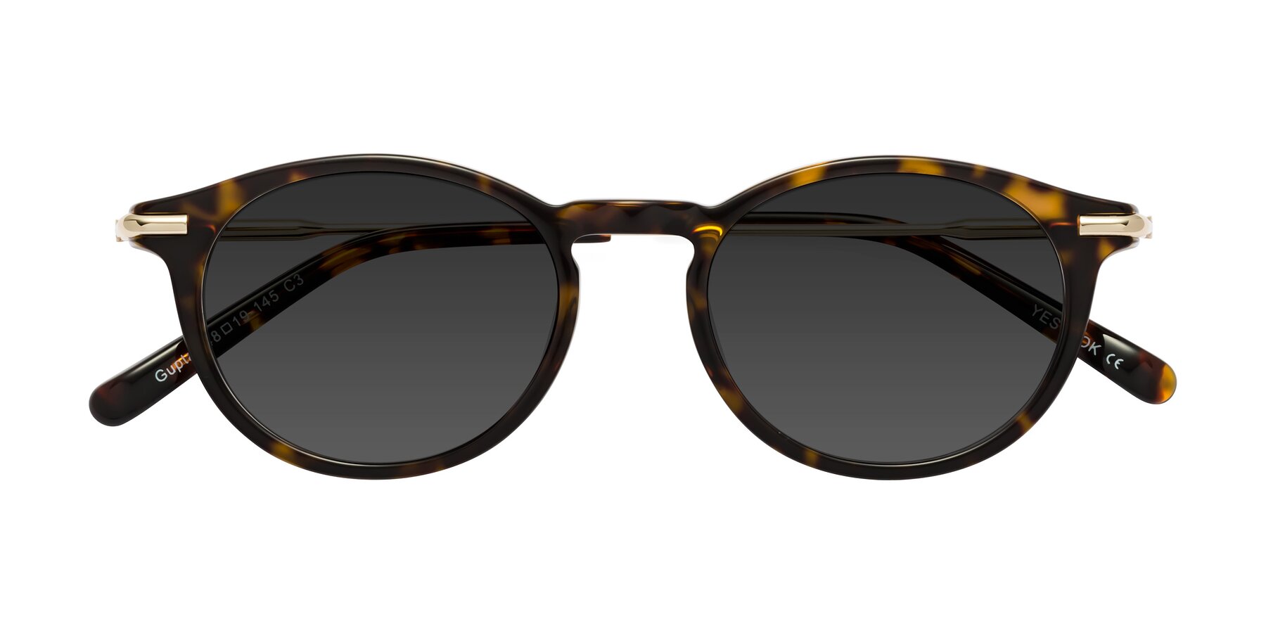 Folded Front of Gupta in Tortoise with Gray Tinted Lenses