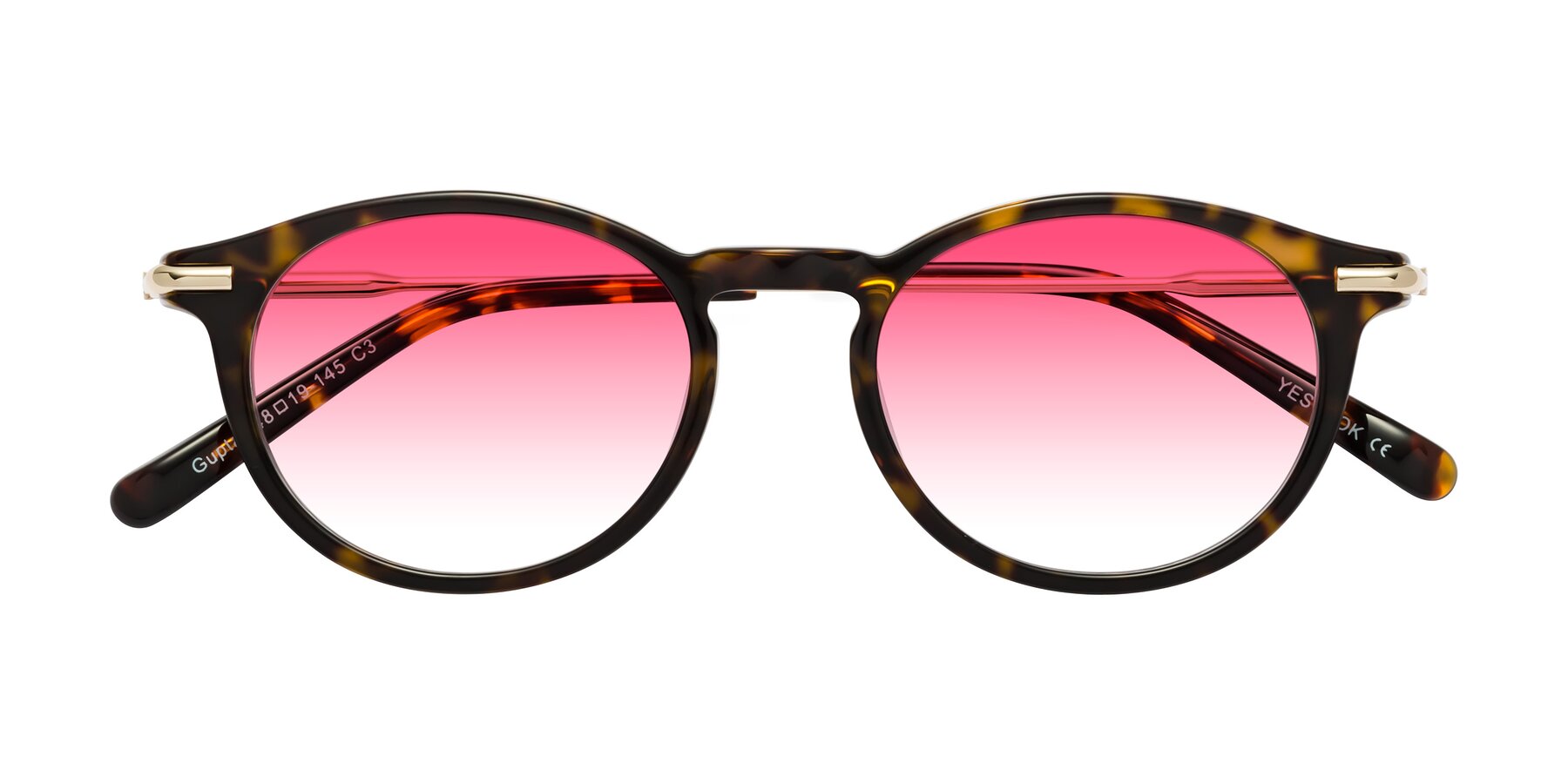 Folded Front of Gupta in Tortoise with Pink Gradient Lenses