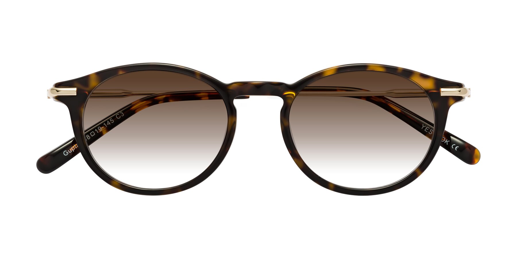 Folded Front of Gupta in Tortoise with Brown Gradient Lenses