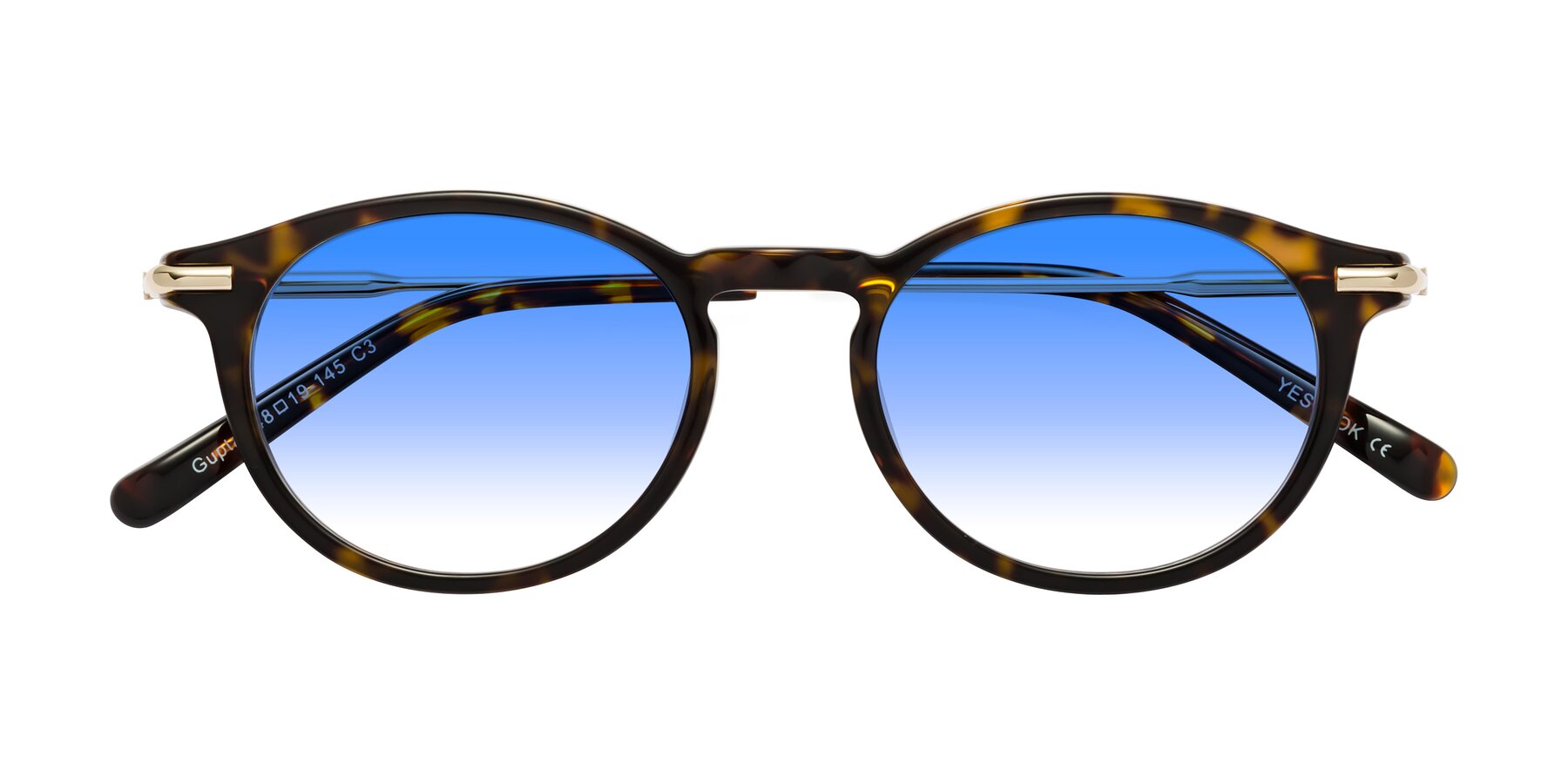 Folded Front of Gupta in Tortoise with Blue Gradient Lenses