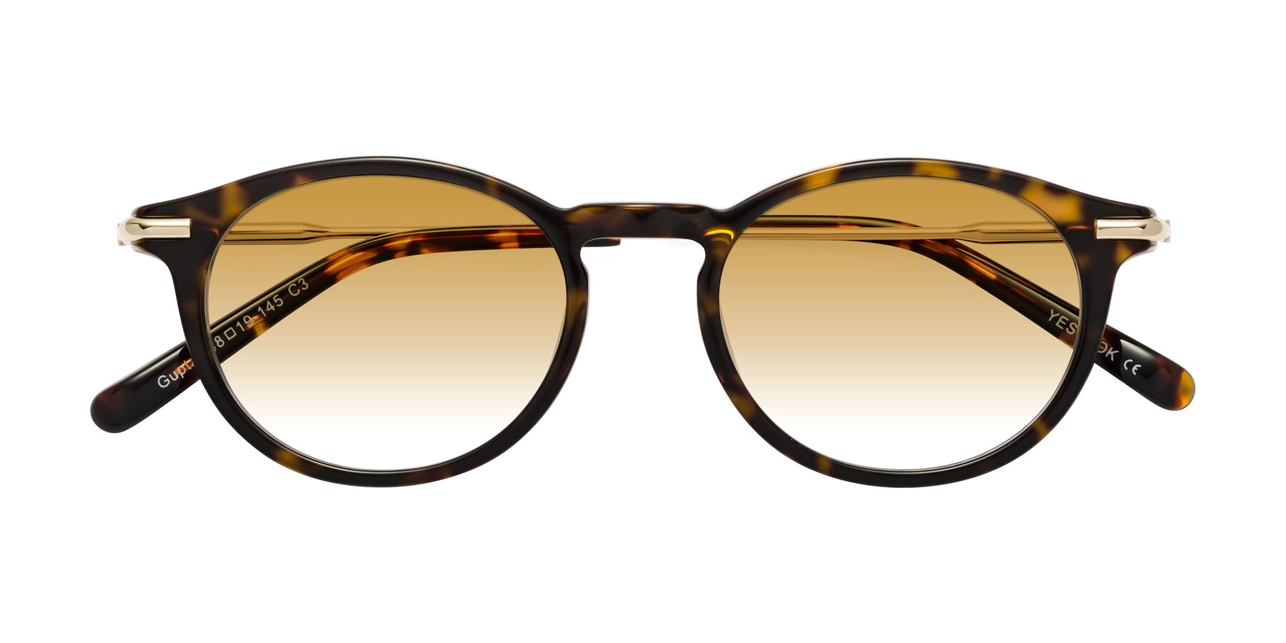Folded Front of Gupta in Tortoise with Champagne Gradient Lenses