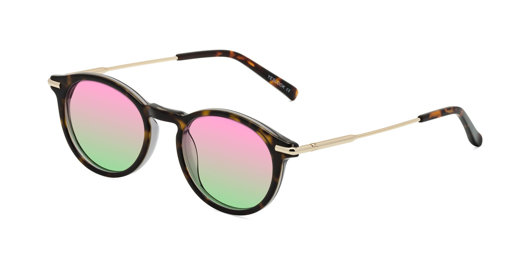 Angle of Gupta in Tortoise with Pink / Green Gradient Lenses