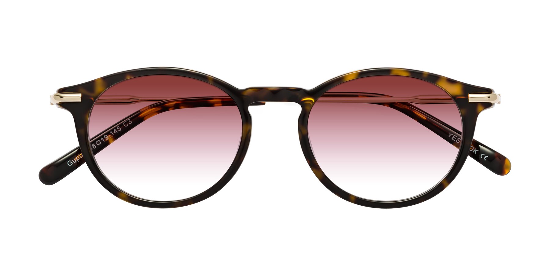 Folded Front of Gupta in Tortoise with Garnet Gradient Lenses