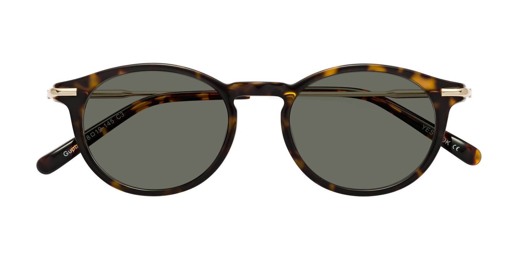 Folded Front of Gupta in Tortoise with Gray Polarized Lenses
