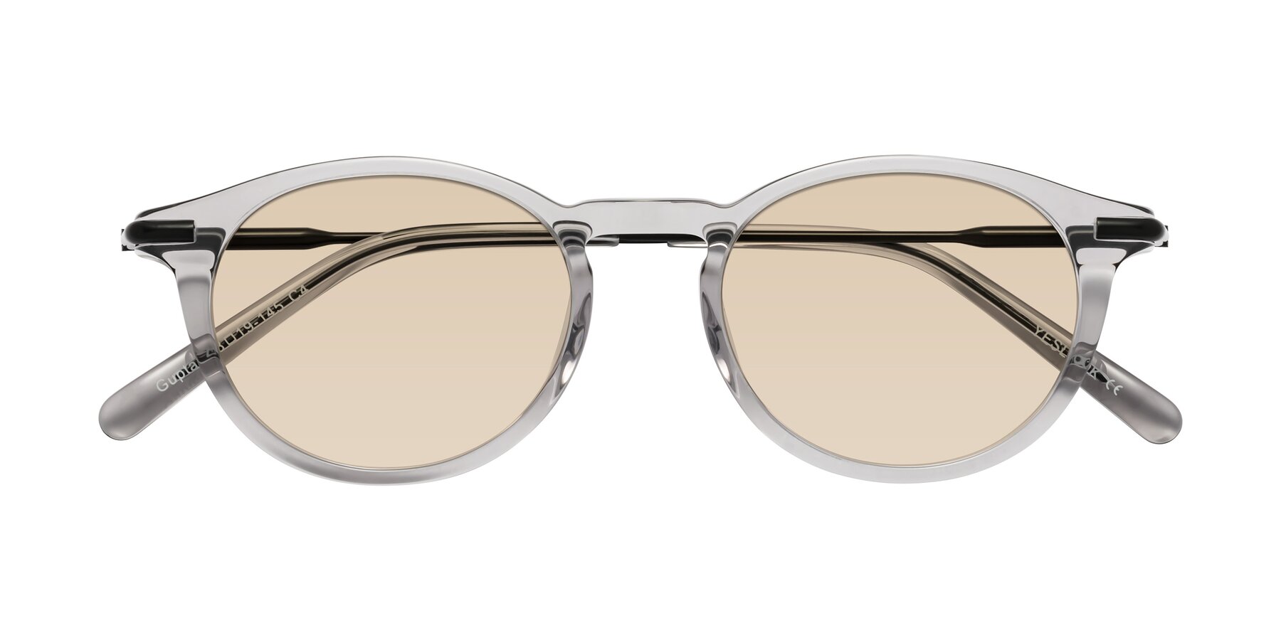 Folded Front of Gupta in Transparent Gray with Light Brown Tinted Lenses