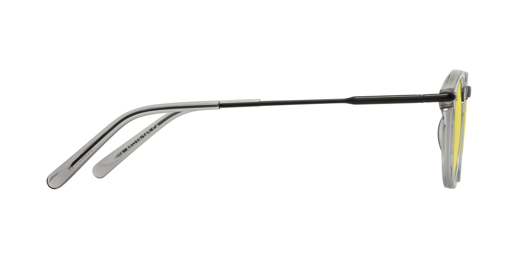 Side of Gupta in Transparent Gray with Medium Yellow Tinted Lenses