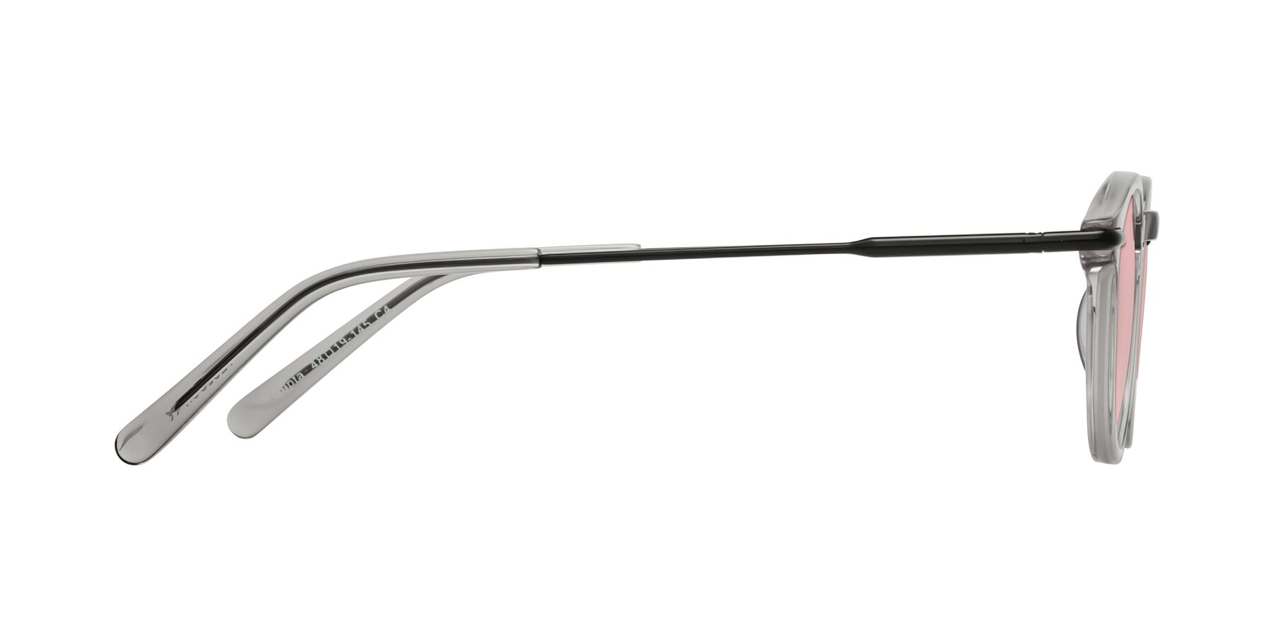 Side of Gupta in Transparent Gray with Light Garnet Tinted Lenses