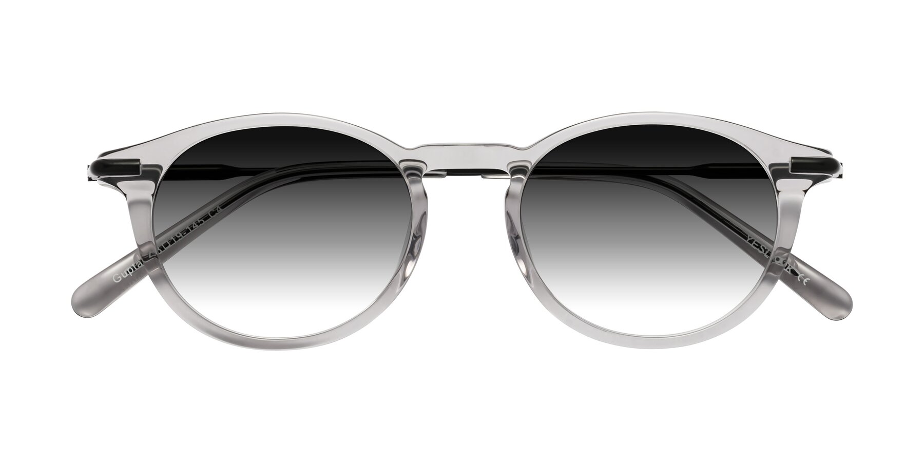 Folded Front of Gupta in Transparent Gray with Gray Gradient Lenses