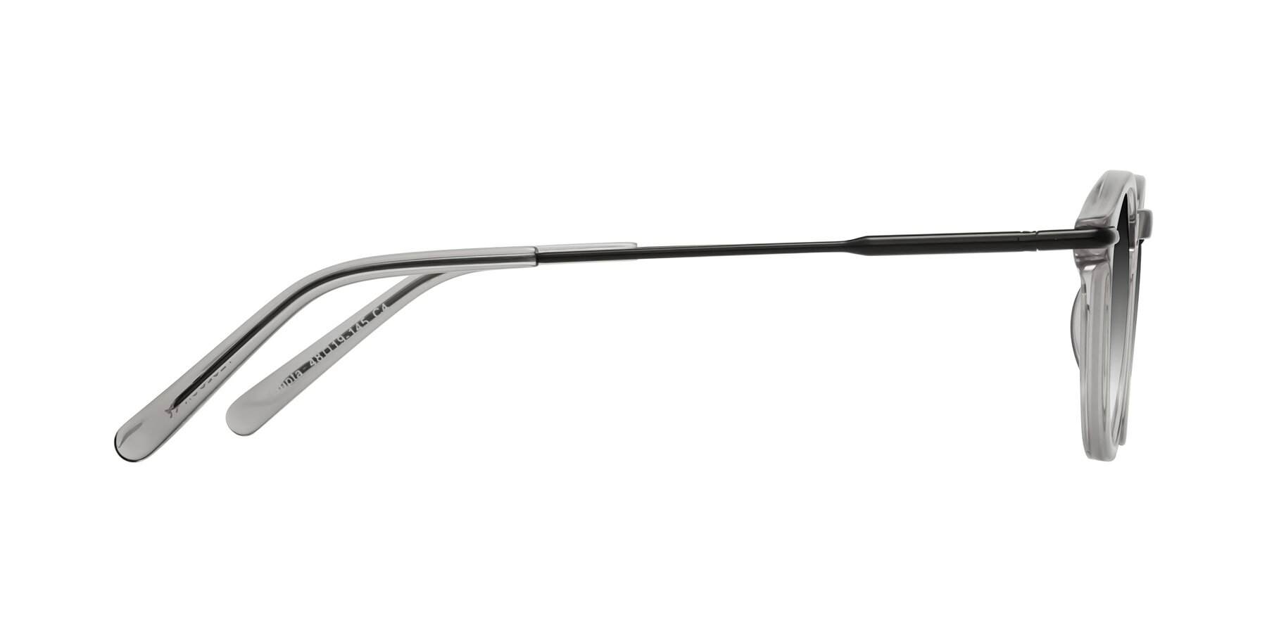 Side of Gupta in Transparent Gray with Gray Gradient Lenses