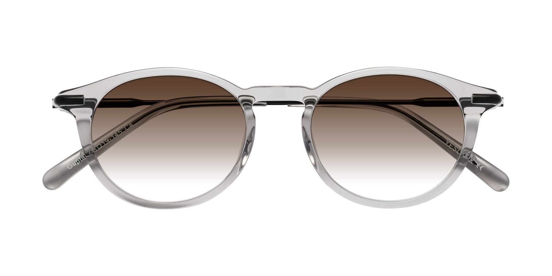 Folded Front of Gupta in Transparent Gray with Brown Gradient Lenses