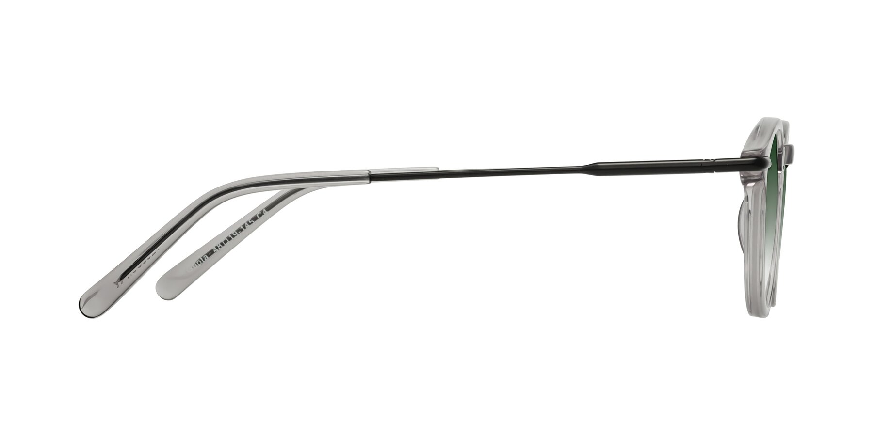 Side of Gupta in Transparent Gray with Green Gradient Lenses