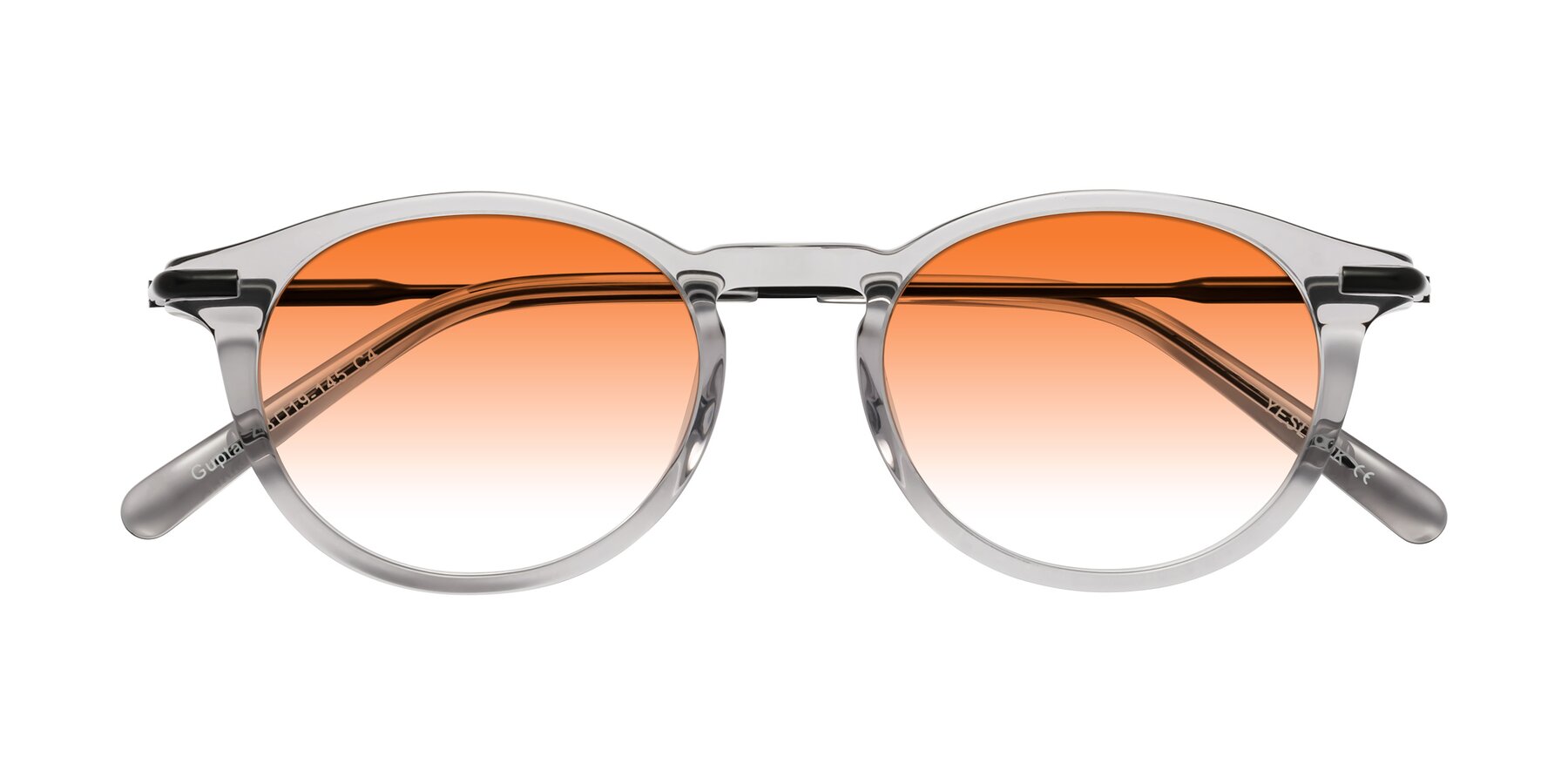 Folded Front of Gupta in Transparent Gray with Orange Gradient Lenses
