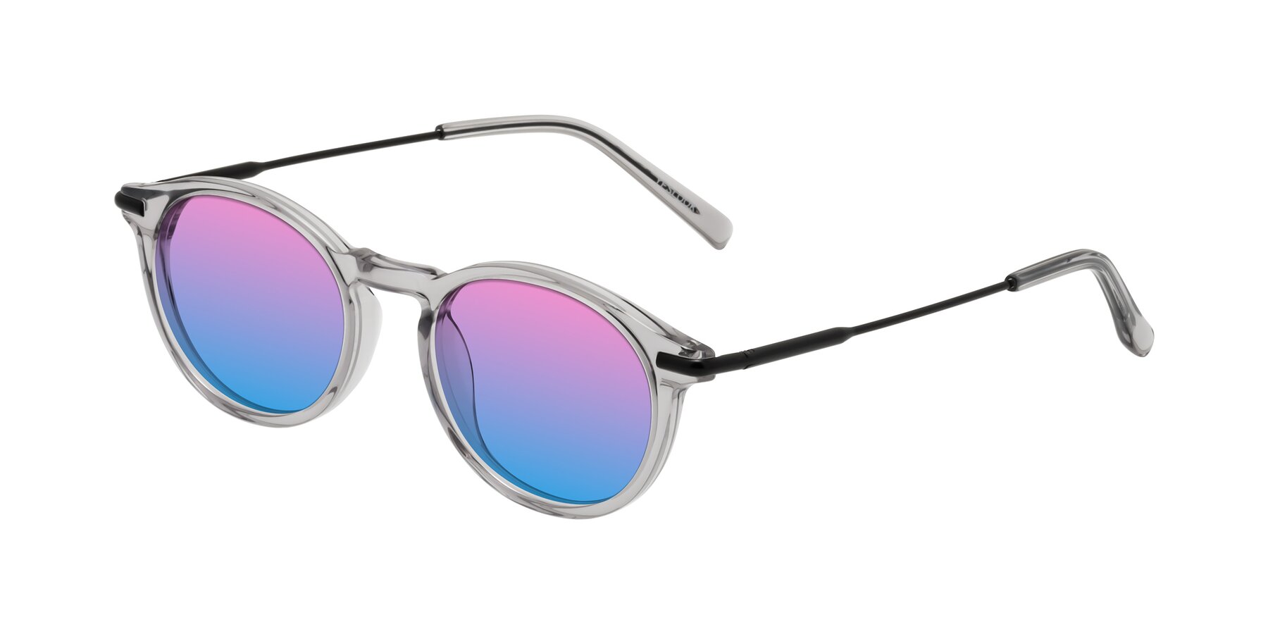 Angle of Gupta in Transparent Gray with Pink / Blue Gradient Lenses