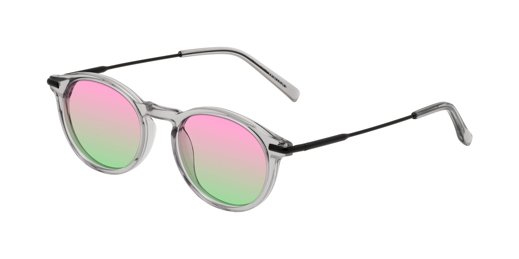 Angle of Gupta in Transparent Gray with Pink / Green Gradient Lenses