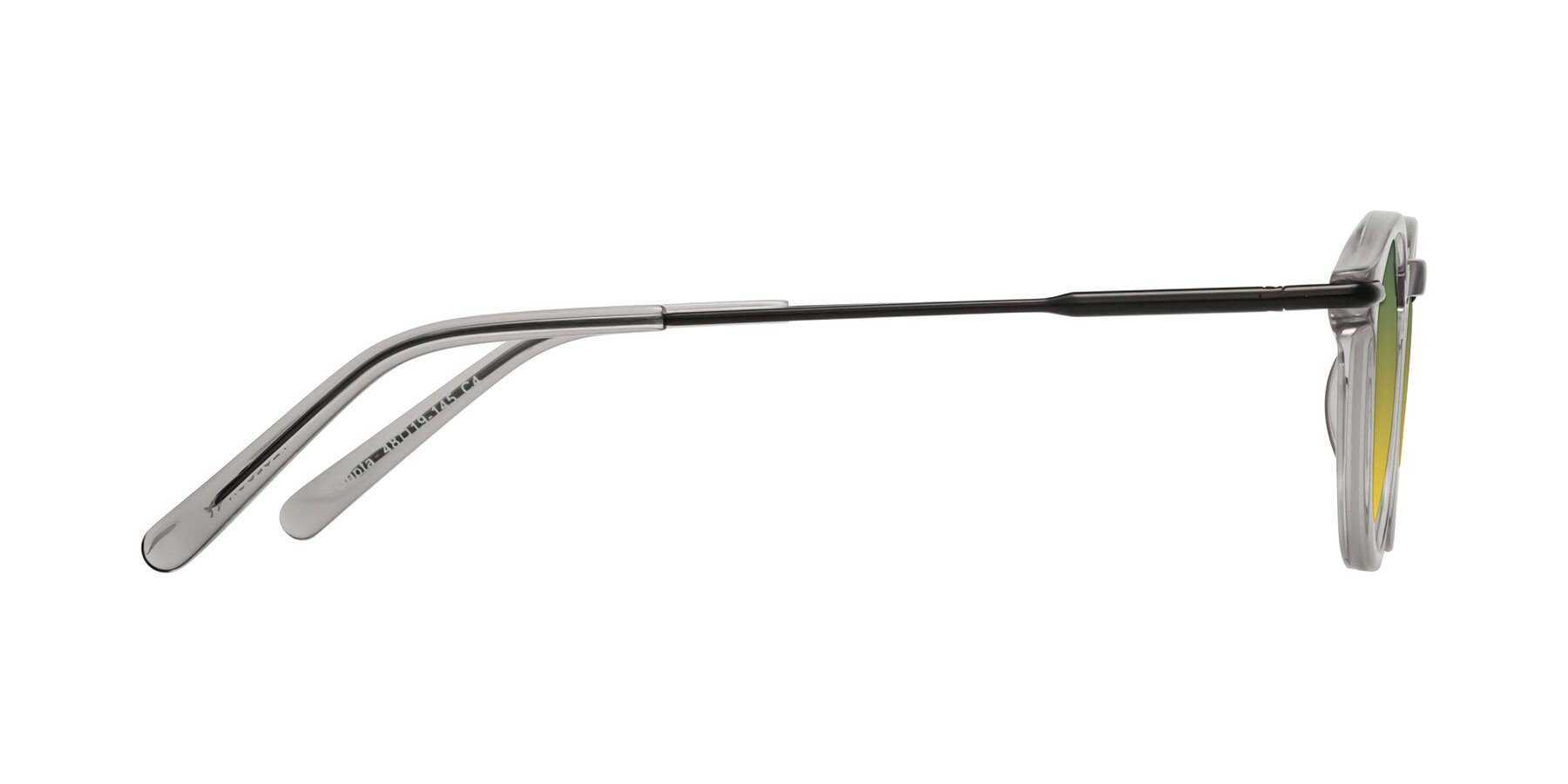 Side of Gupta in Transparent Gray with Green / Yellow Gradient Lenses