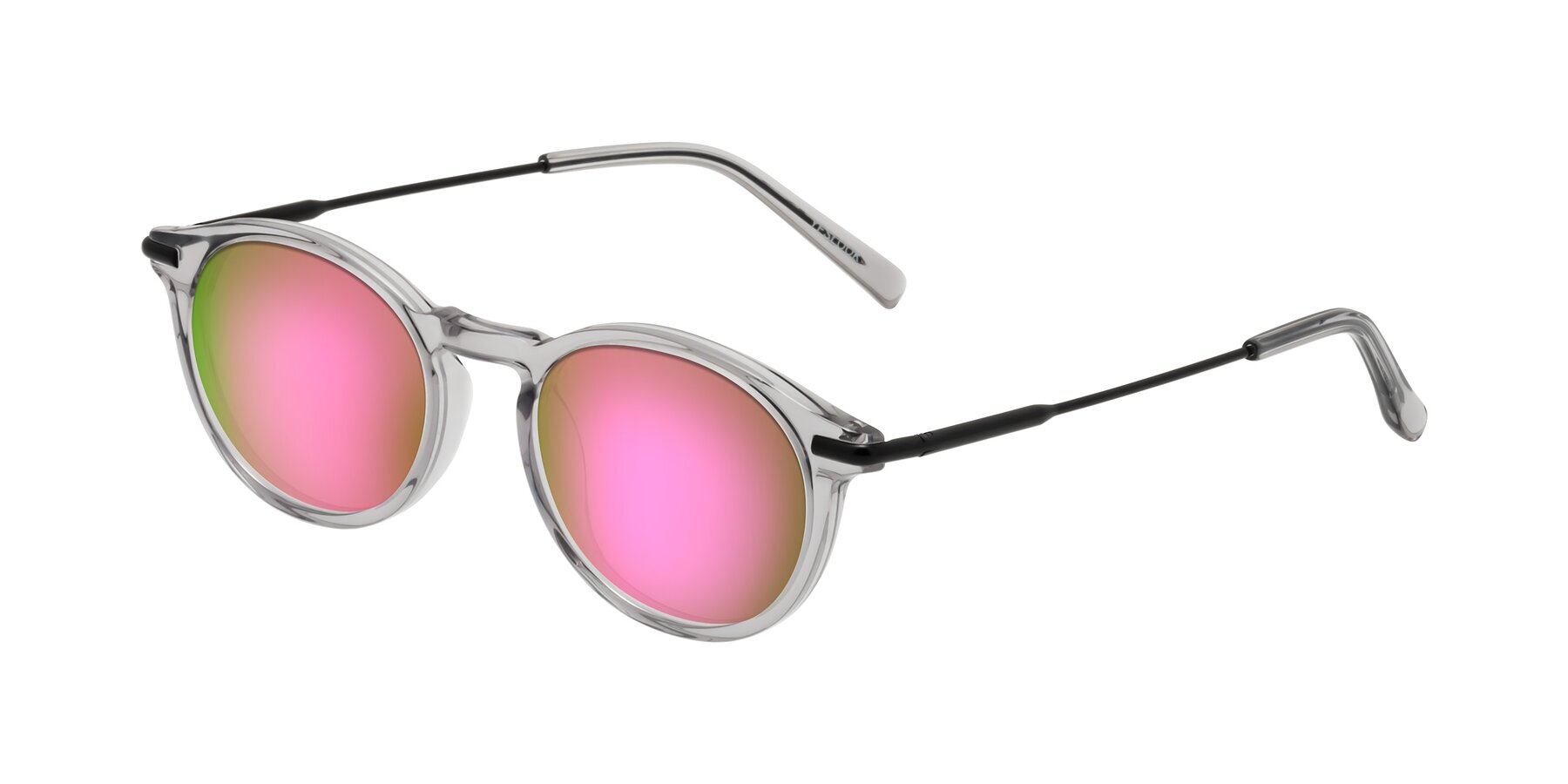Angle of Gupta in Transparent Gray with Pink Mirrored Lenses
