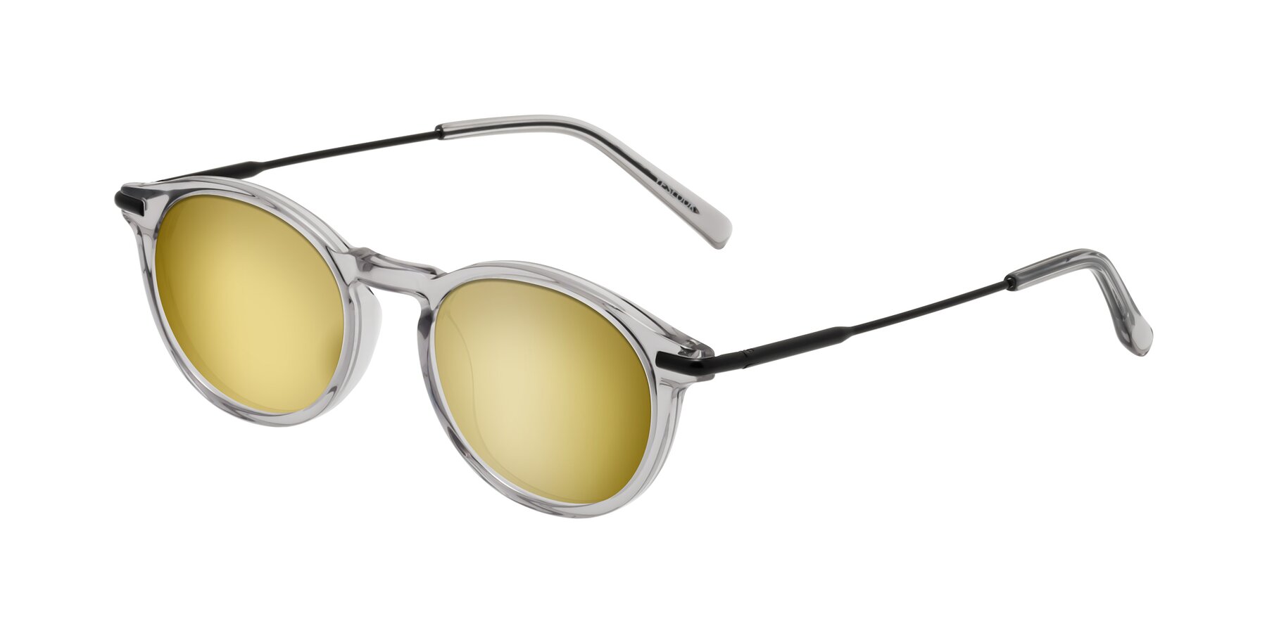 Angle of Gupta in Transparent Gray with Gold Mirrored Lenses