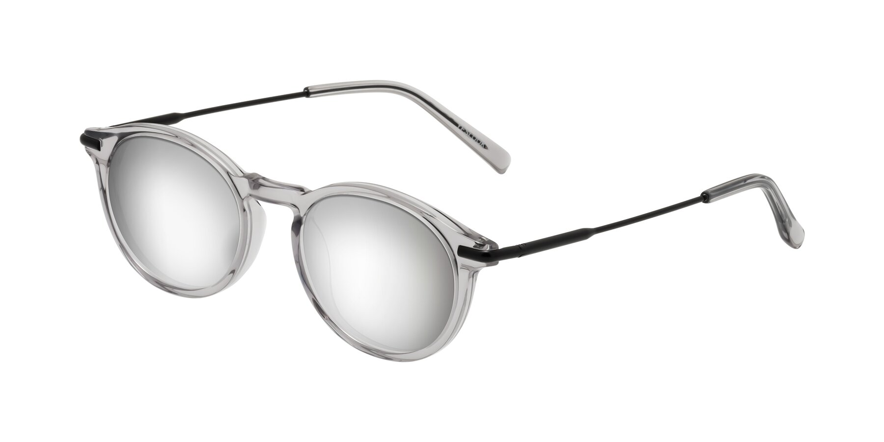 Angle of Gupta in Transparent Gray with Silver Mirrored Lenses