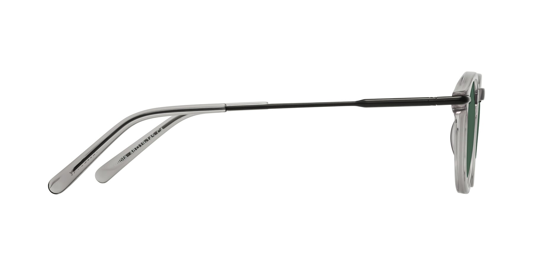 Side of Gupta in Transparent Gray with Green Polarized Lenses