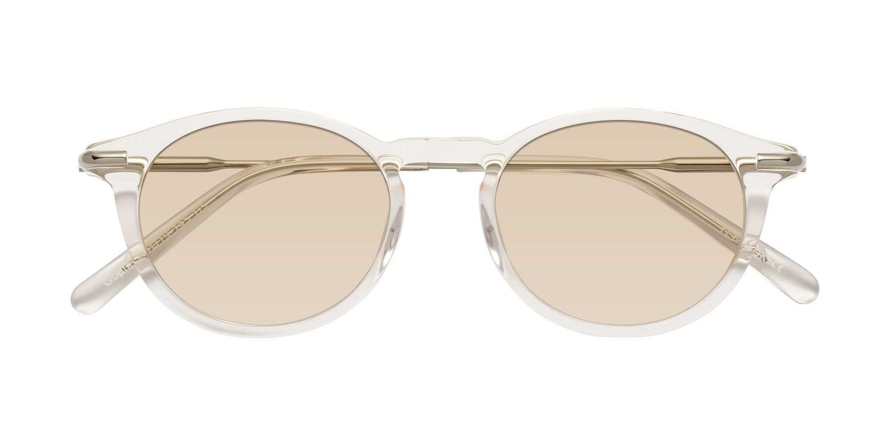 Folded Front of Gupta in Clear with Light Brown Tinted Lenses