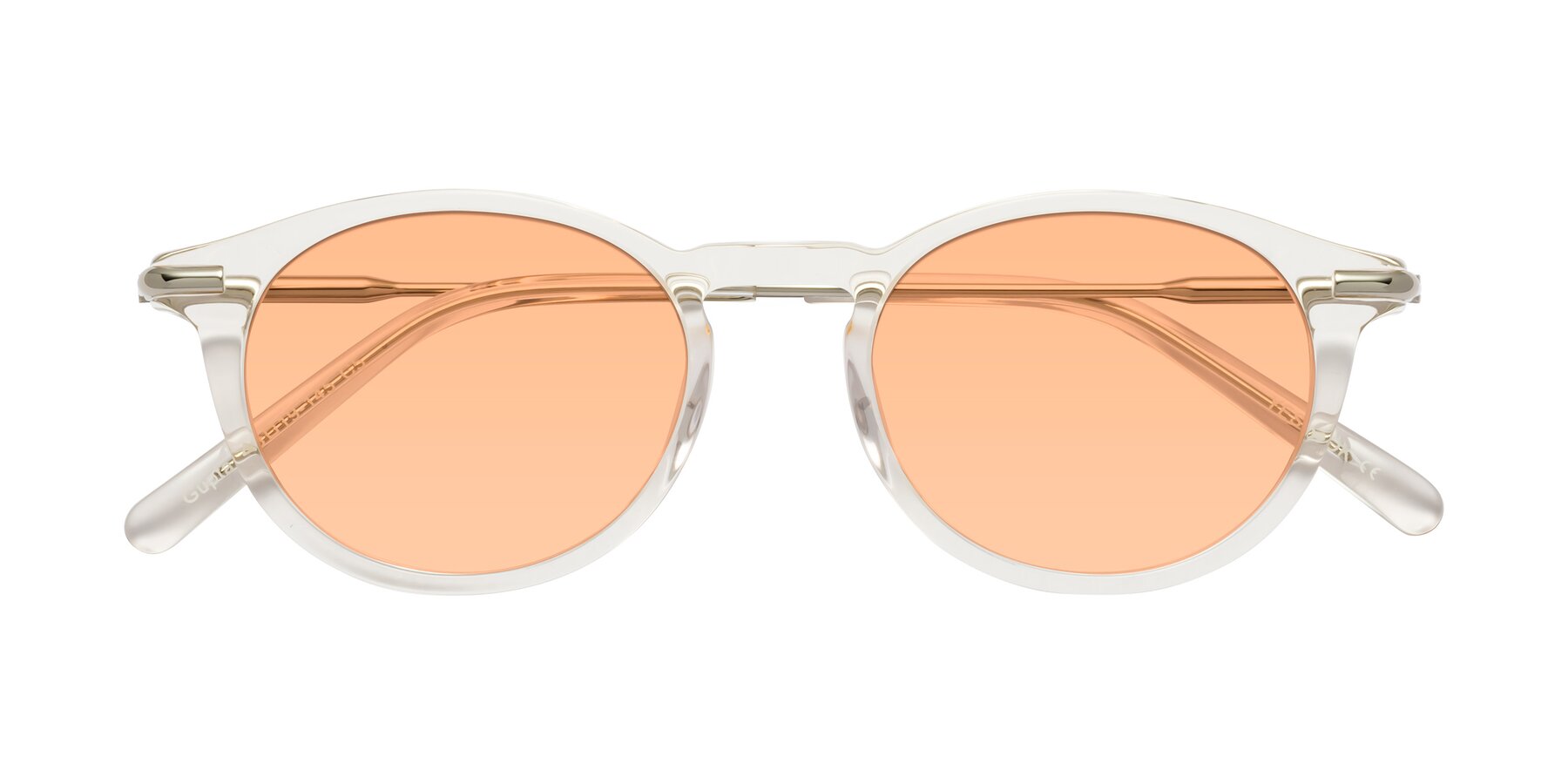 Folded Front of Gupta in Clear with Light Orange Tinted Lenses