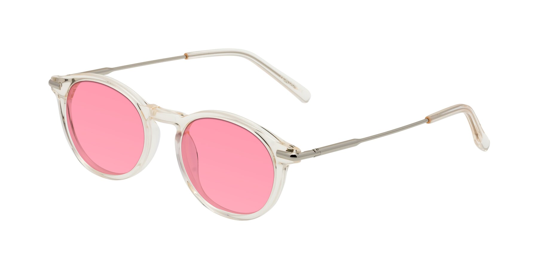 Angle of Gupta in Clear with Pink Tinted Lenses