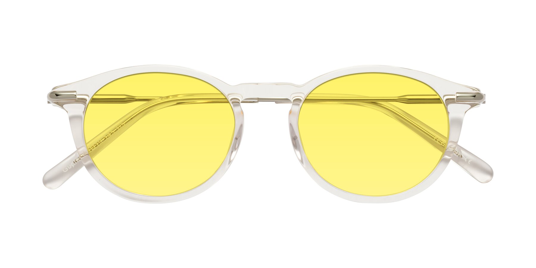 Folded Front of Gupta in Clear with Medium Yellow Tinted Lenses