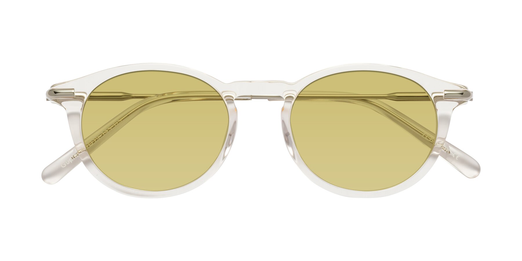 Folded Front of Gupta in Clear with Medium Champagne Tinted Lenses
