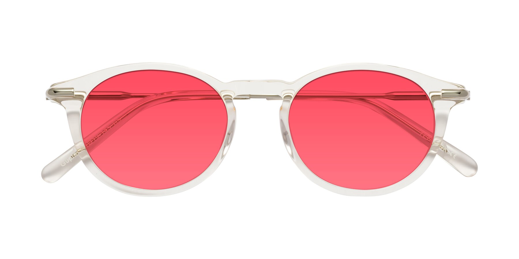 Folded Front of Gupta in Clear with Red Tinted Lenses