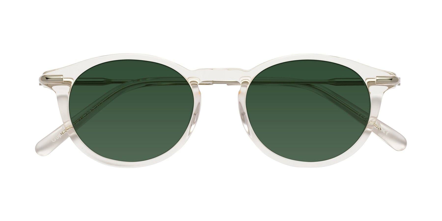 Folded Front of Gupta in Clear with Green Tinted Lenses