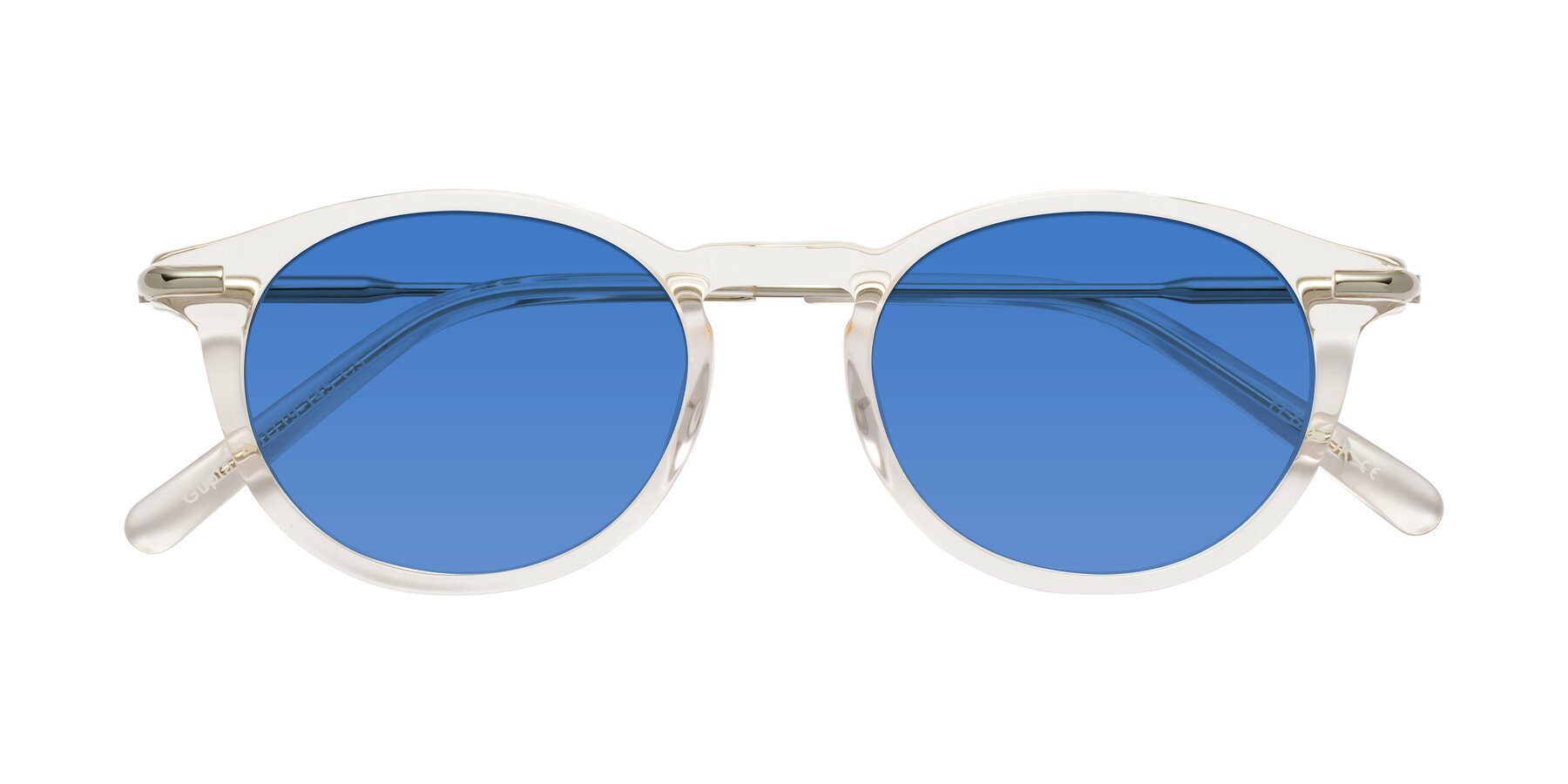 Folded Front of Gupta in Clear with Blue Tinted Lenses