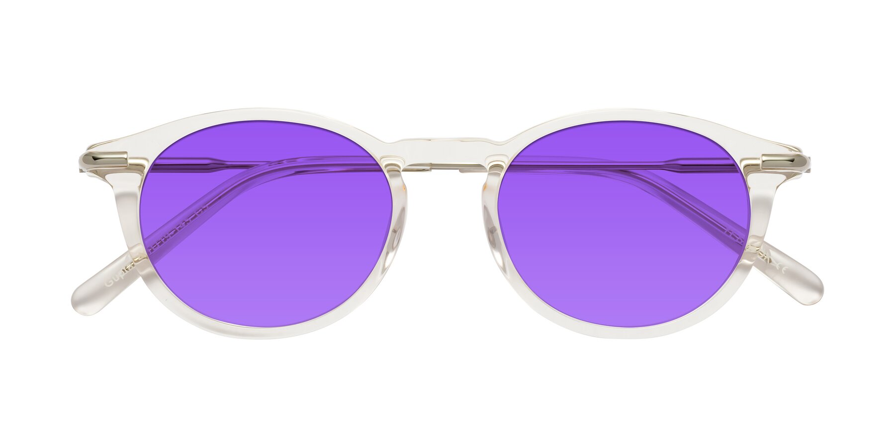 Folded Front of Gupta in Clear with Purple Tinted Lenses