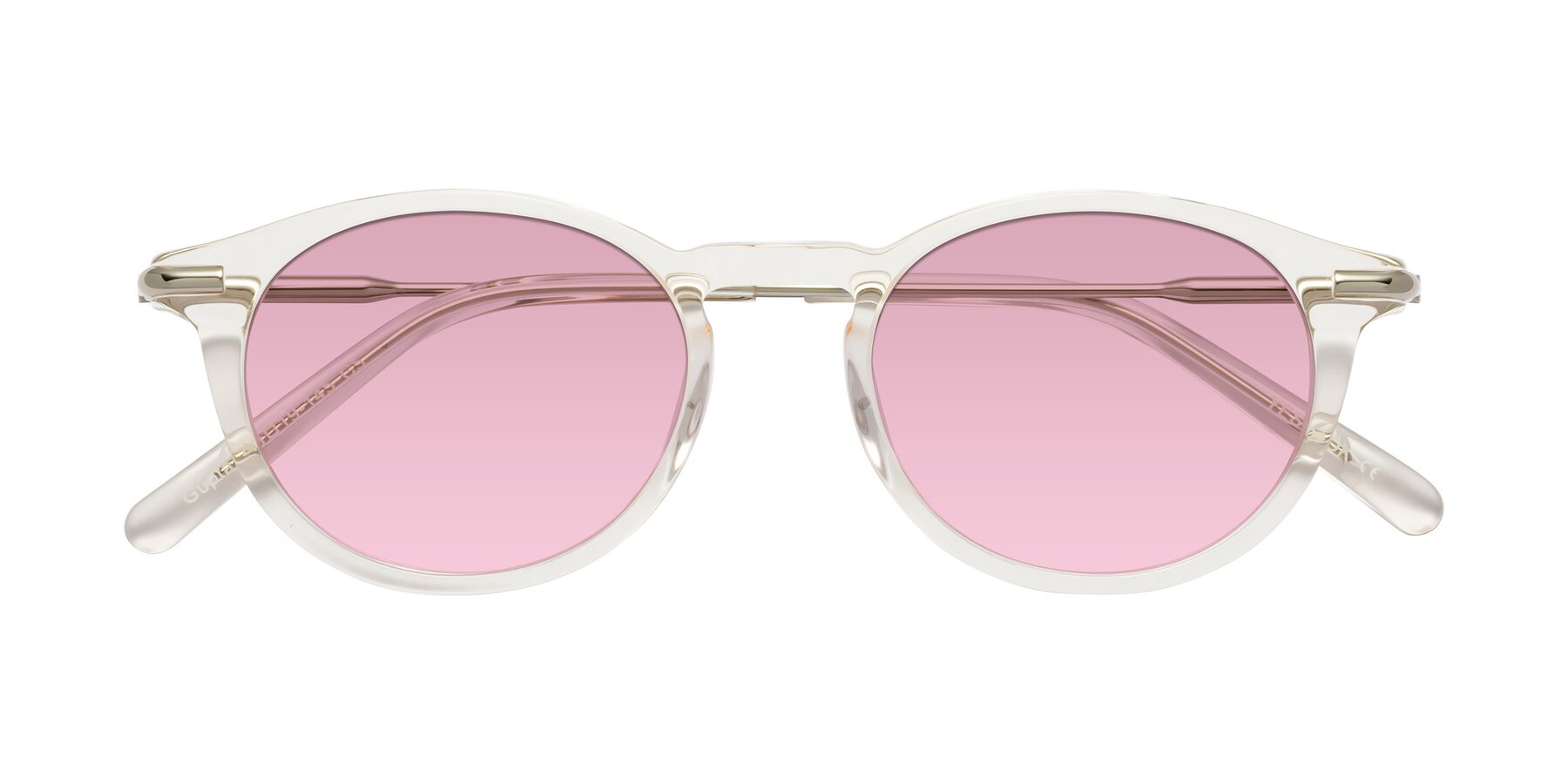Folded Front of Gupta in Clear with Light Wine Tinted Lenses
