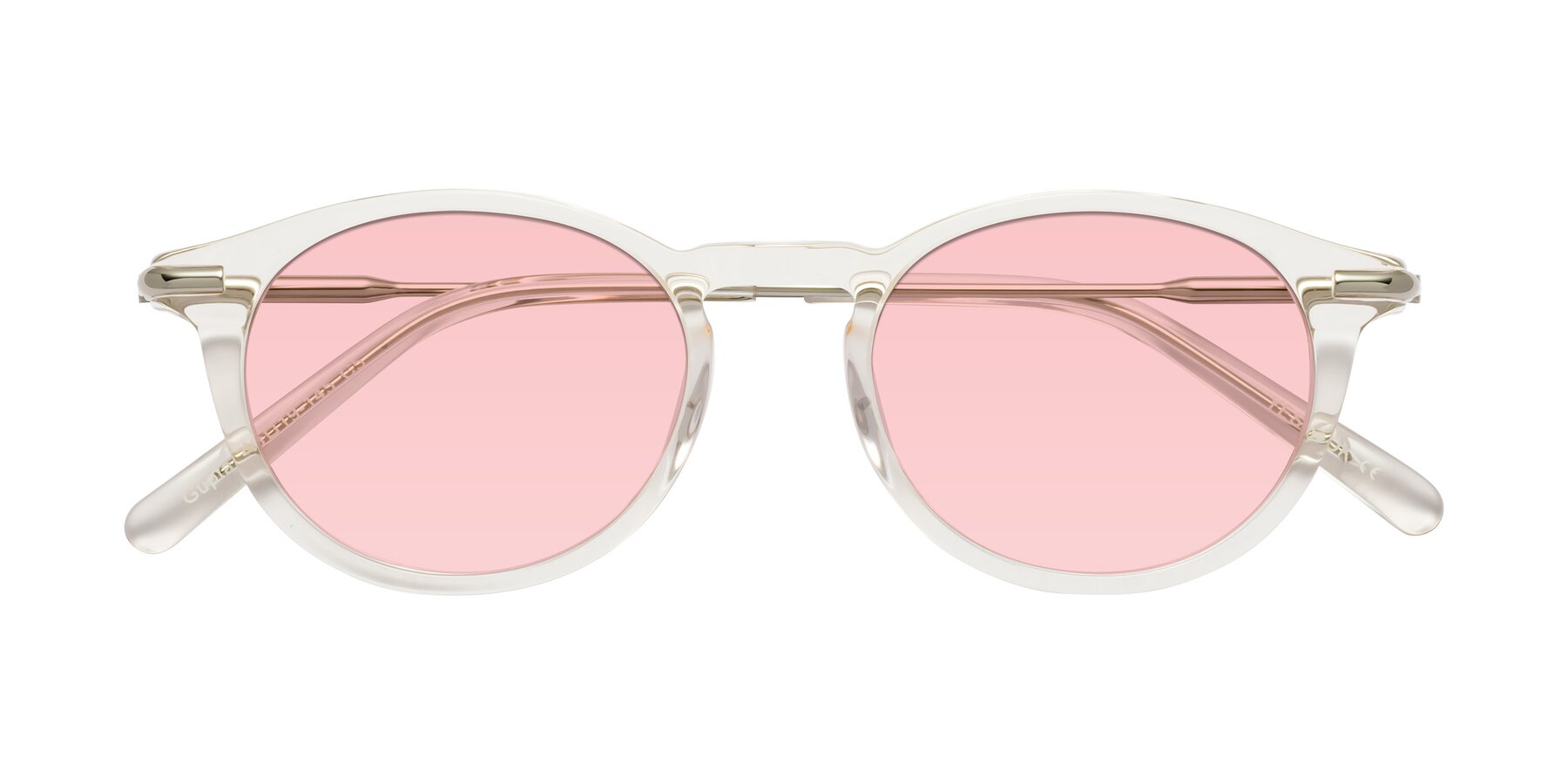 Folded Front of Gupta in Clear with Light Garnet Tinted Lenses