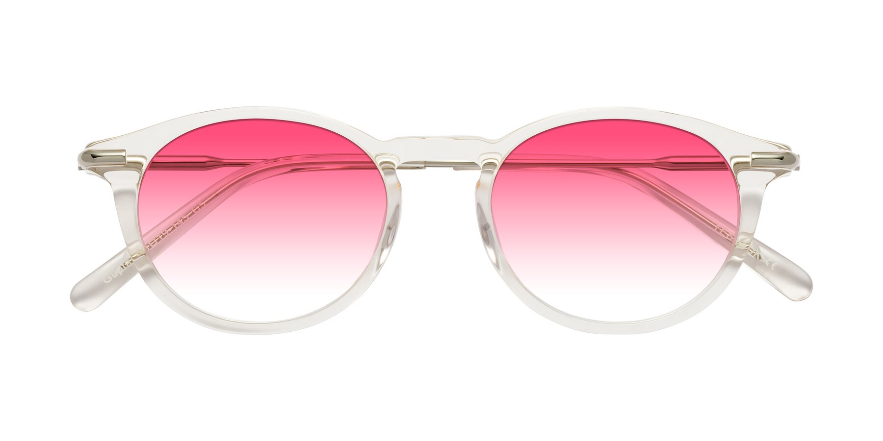 Folded Front of Gupta in Clear with Pink Gradient Lenses
