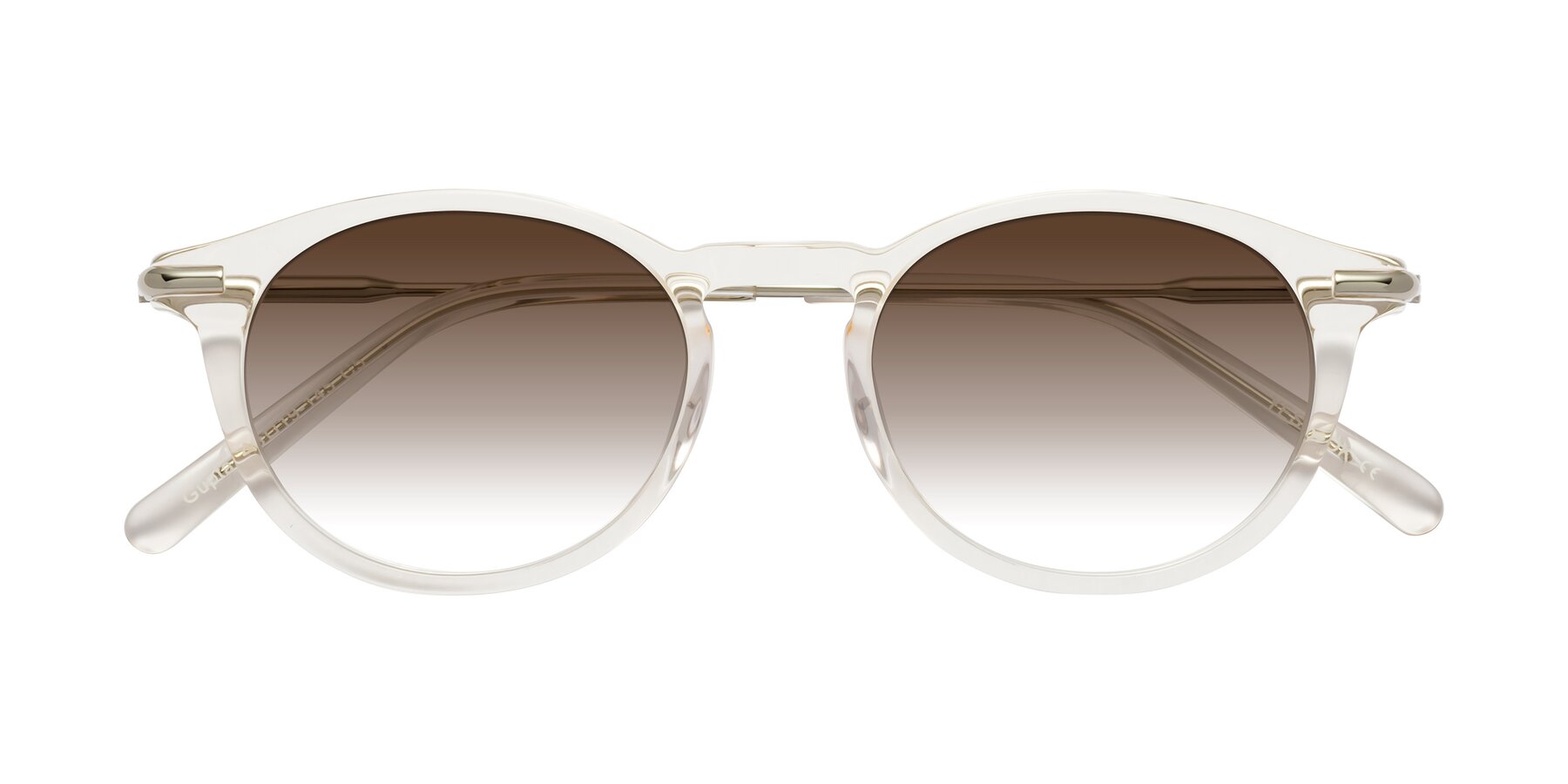 Folded Front of Gupta in Clear with Brown Gradient Lenses