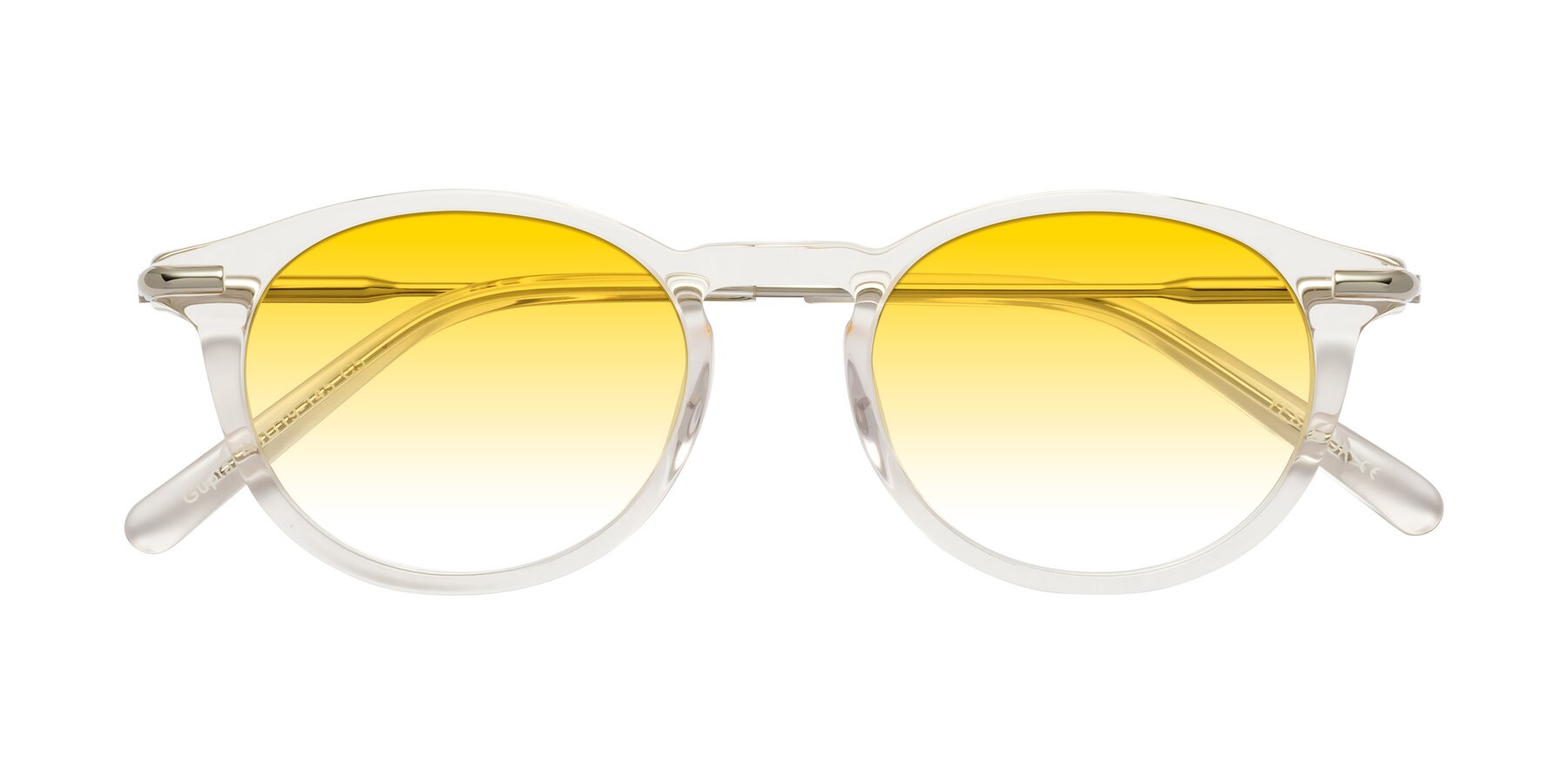 Folded Front of Gupta in Clear with Yellow Gradient Lenses