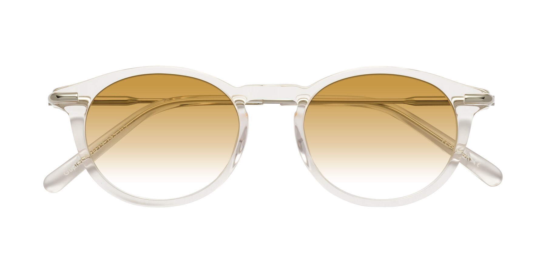 Folded Front of Gupta in Clear with Champagne Gradient Lenses