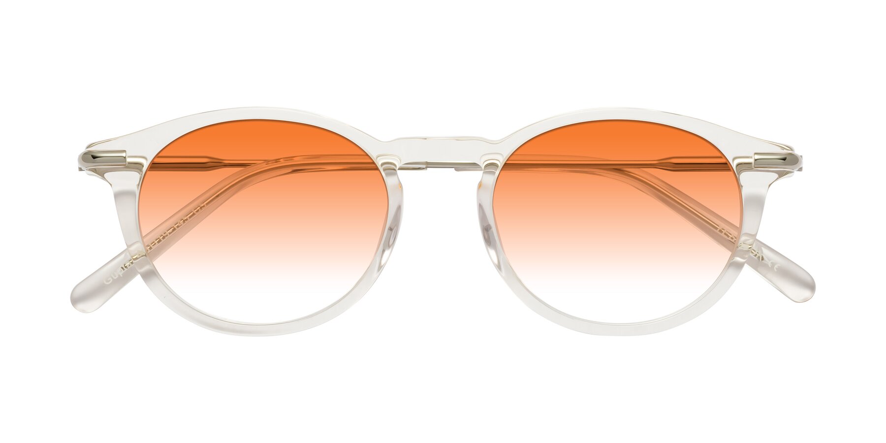 Folded Front of Gupta in Clear with Orange Gradient Lenses