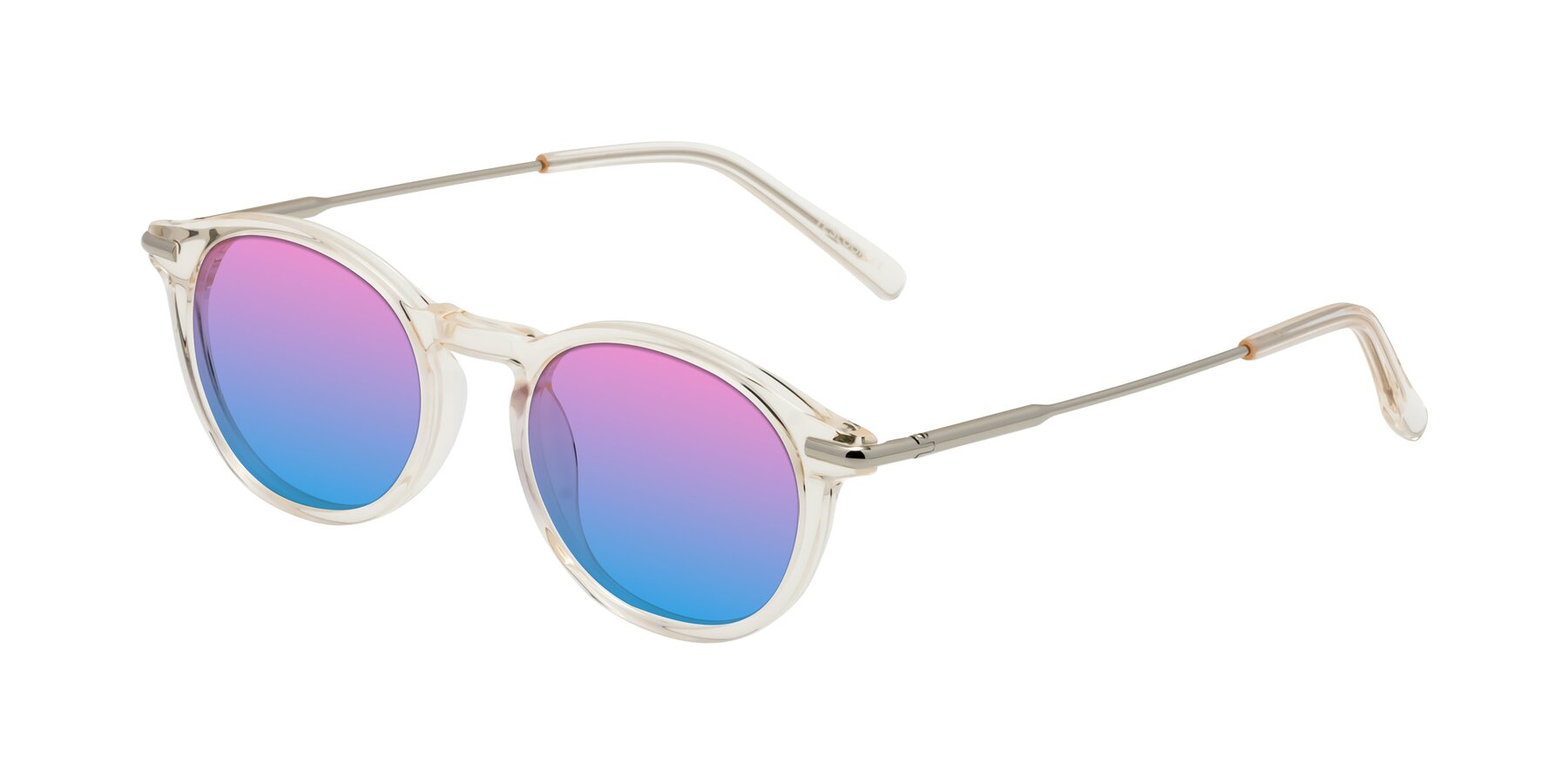 Angle of Gupta in Clear with Pink / Blue Gradient Lenses